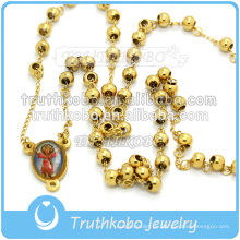 Mode Edelstahl Bead Blessed Mary Religiöse Kreuz Halskette